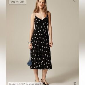 J. Crew collection  Black Floral midi Dress size 4